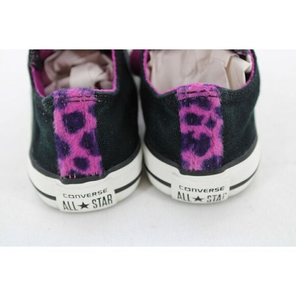 Converse All Star Little Girls 7 Toddler Double Tongue OX Sneakers Leopard Print - Picture 8 of 11